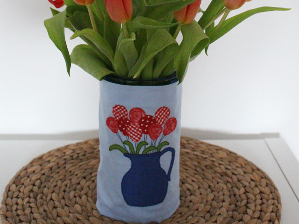 Blumenvase - doodle Stickdatei